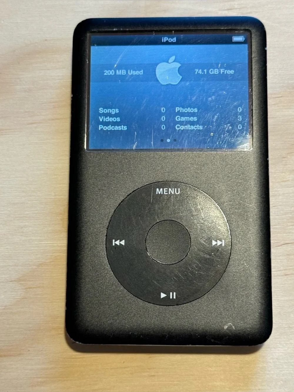 iPod Model:A1238 6ThGen 80GB Turns On Wont Connect To Computer Parts/Repair Only